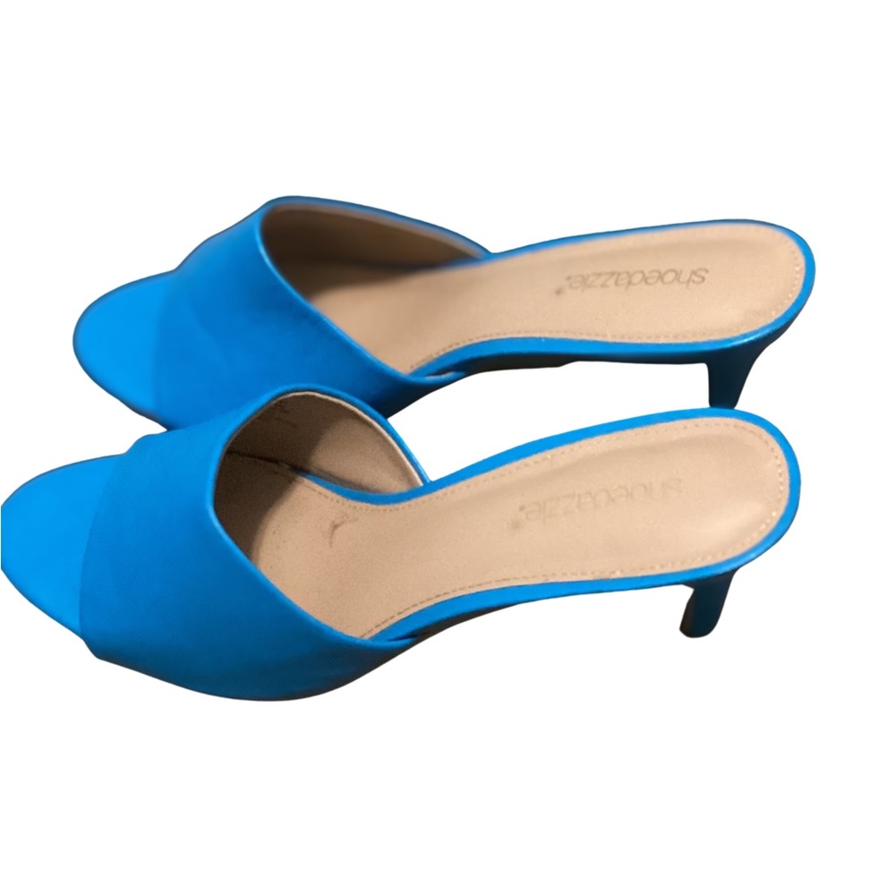 Teal Open Toe Heels